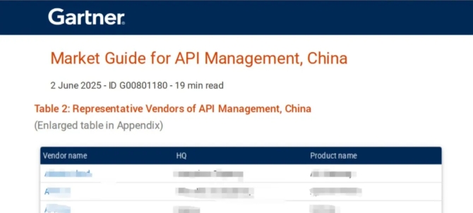 再获Gartner权威认可！派拉软件入选《中国API管理市场指南》代表厂商