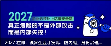 2027 在即，很多企业才发现：防内鬼、身份治理、信创根本不是三件事
